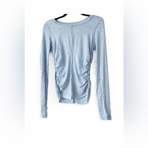 FP Movement by Free People Sky Blue Ruched Long Sleeve Top